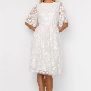 Elegant White Lace Dress